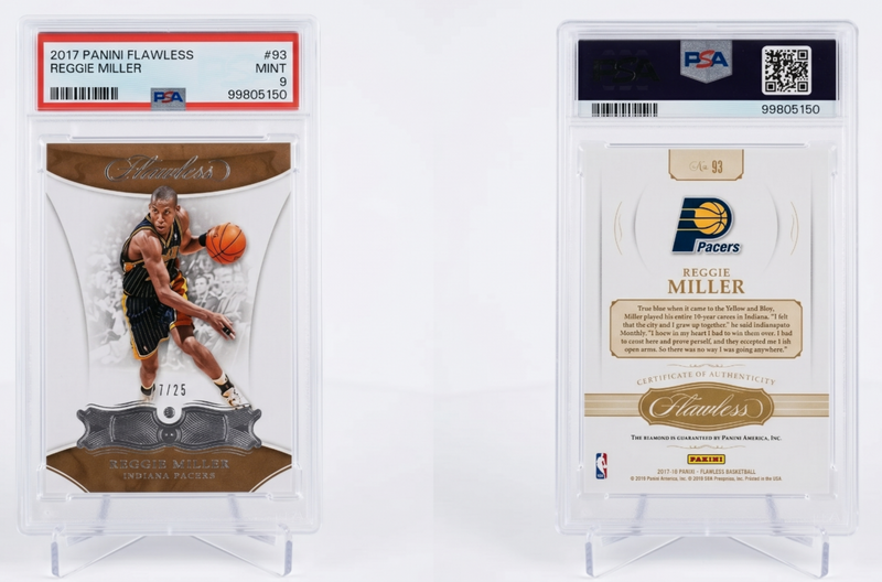 2017 2018 Panini Flawless Reggie Miller Diamond 20 Pacers PSA 9 Rare Card