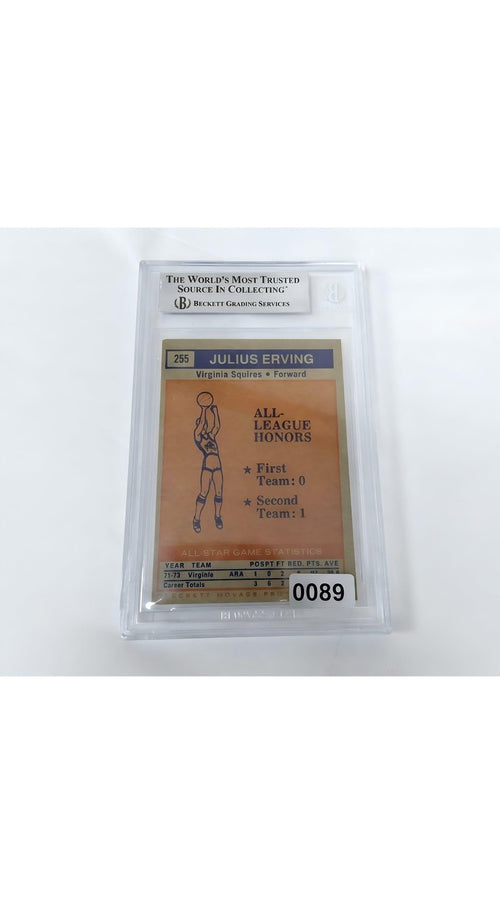 Julius Erving Topps ABA 2nd Team All Star Auto Card 255 Dr J Auth