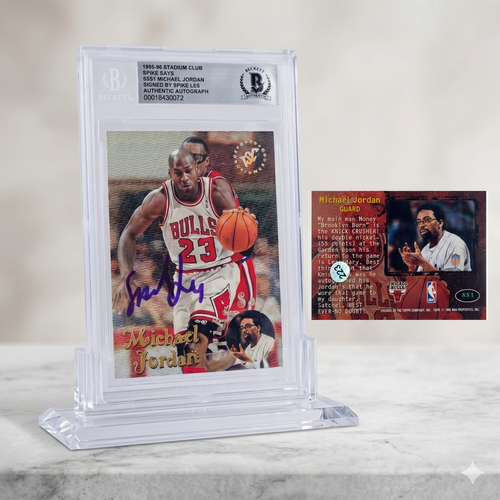 1995-96 Stadium Club Michael Jordan #SS1 Spike Says Spike Lee Signed Auto BGS