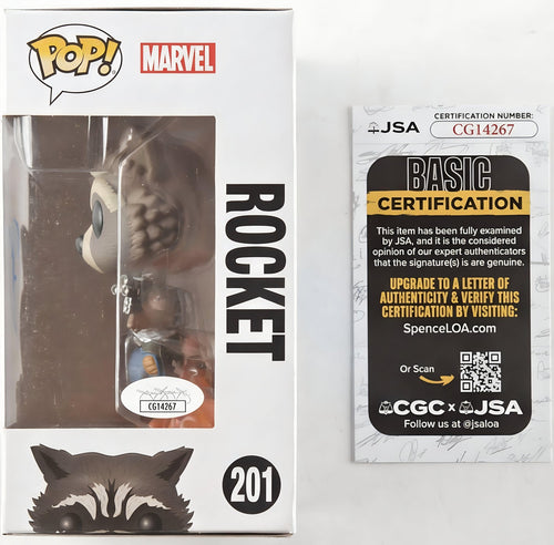 Bradley Cooper Signed Rocket Funko Pop 201 GOTG Vol 2 Autograph JSA COA