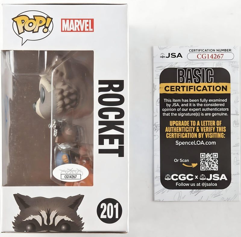 Bradley Cooper Signed Rocket Funko Pop 201 GOTG Vol 2 Autograph JSA COA