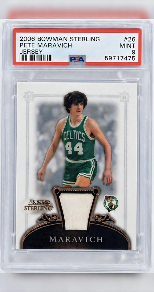 2006-07 Bowman Sterling Pete Maravich #BS-PM Game-Used Jersey PSA 9