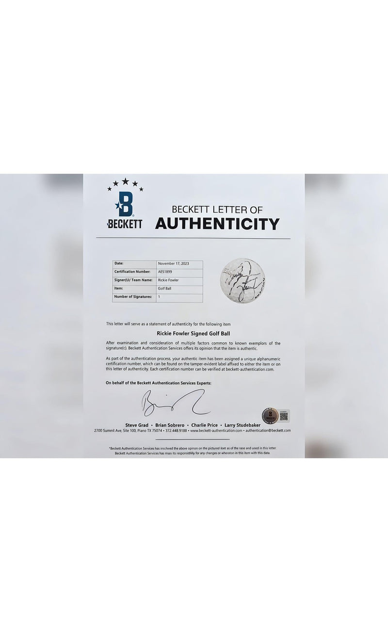 Rickie Fowler Autographed Titleist Practice Golf Ball Certified by Beckett