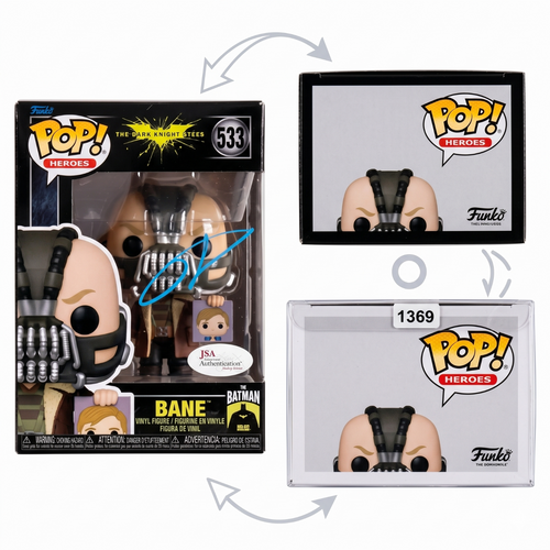 Tom Hardy Signed Bane 533 Funko Pop TDKR Holding Batman Mask Autograph COA
