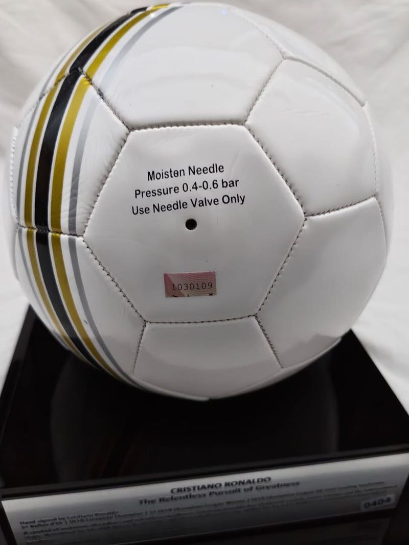 Cristiano Ronaldo The Relentless Pursuit of Greatness Soccer Ball With Frame