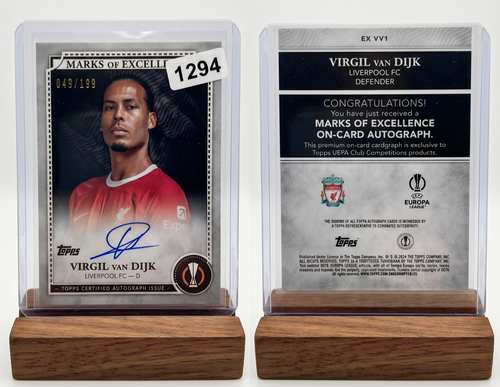 2023-24 Topps Marks of Excellence VIRGIL VAN DIJK On-Card Auto /199 #EX-VV1