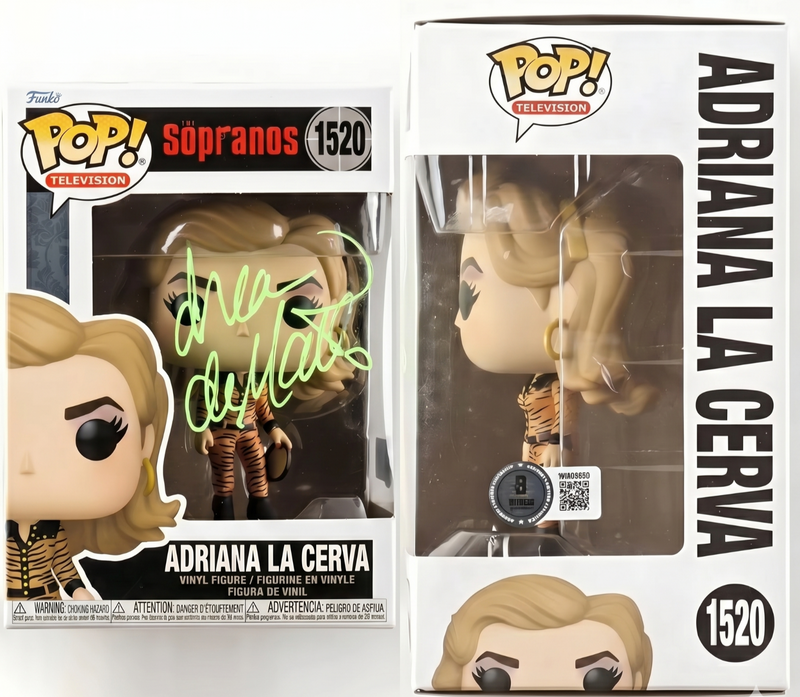 Drea de Matteo Signed Adriana La Cerva 1520 Funko Pop Sopranos Beckett COA