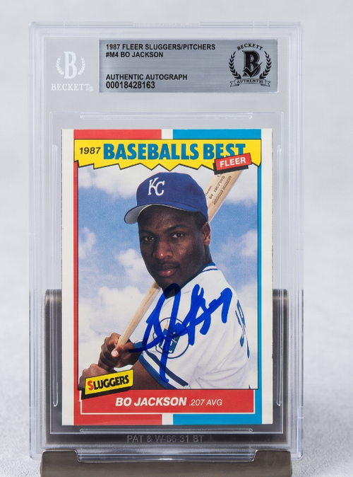 1987 Fleer Baseball's Best Bo Jackson #44 Beckett Authentic Autograph Signed