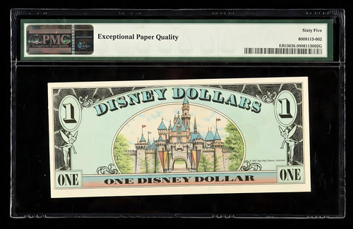 1987 Disneyland Disney Dollar Note Mickey Sleeping Beauty Castle PMG 65 EPQ