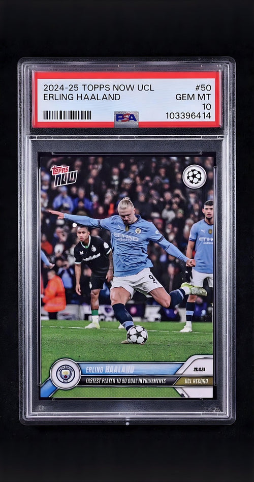Erling Haaland2024 25 ToppsNow UEFA Club Competitions 50 PSA10 Soccer