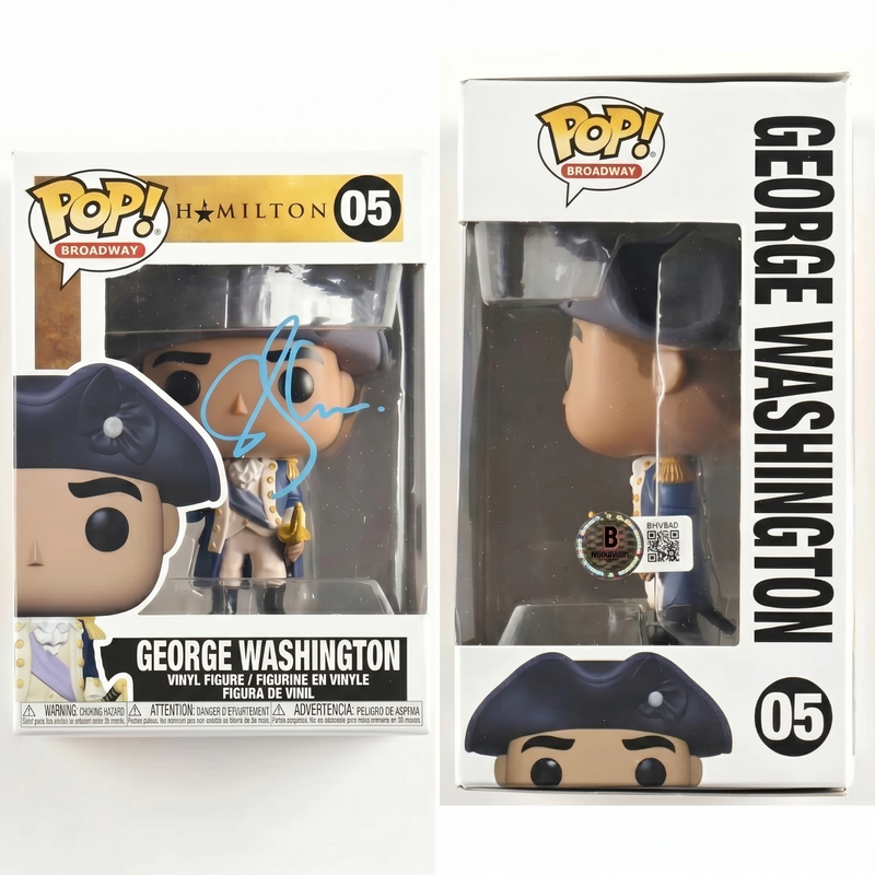 Christopher Jackson Signed George Washington 05 Funko Pop Hamilton Beckett COA