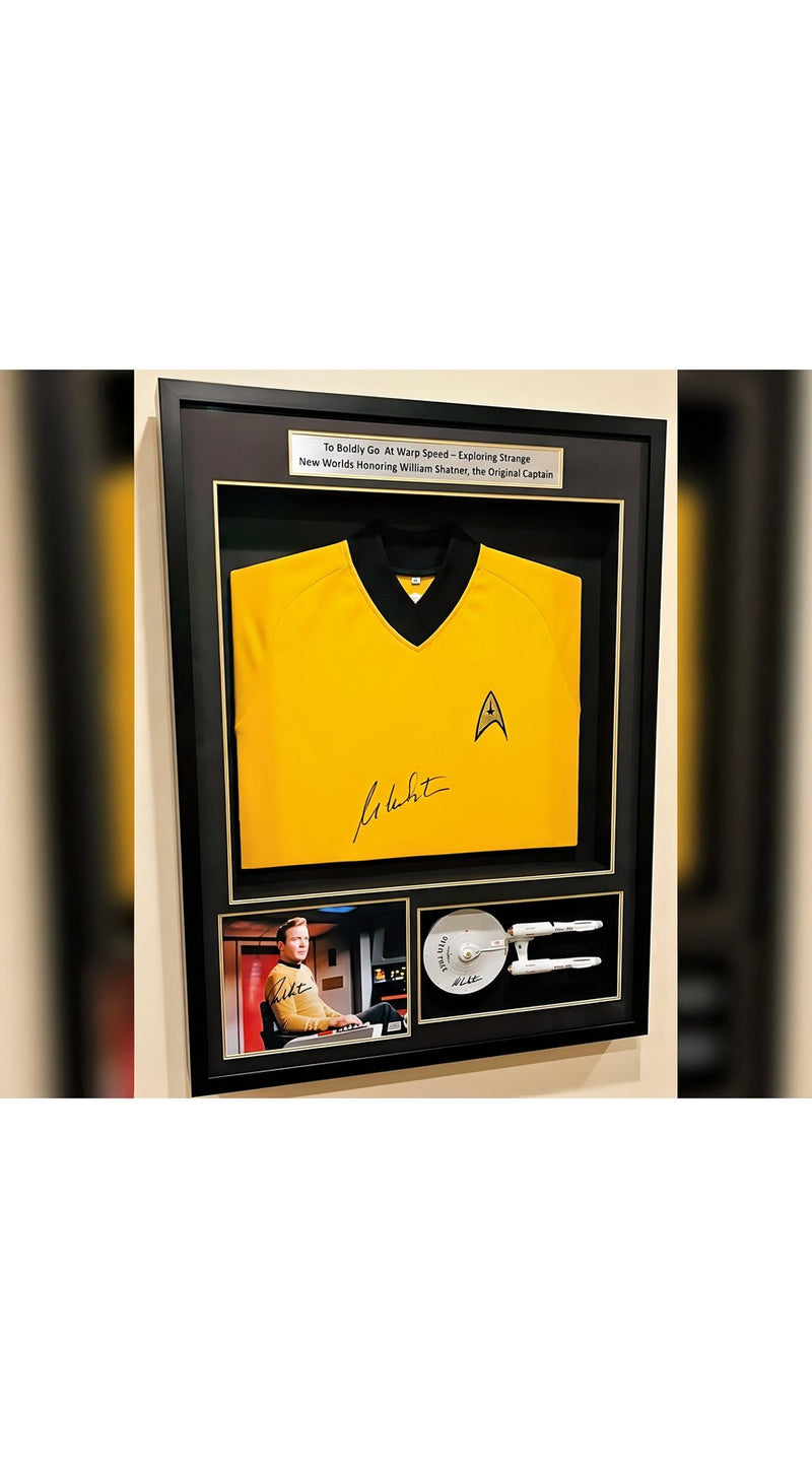Ultimate Shatner Star Trek Signed Jersey Enterprise Photo - With Frame