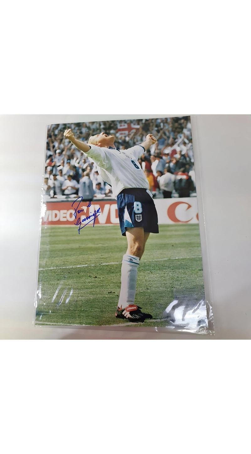 Paul Gascoigne Euro 96 Goal Signed 16x12 Photo England Classic Collectible