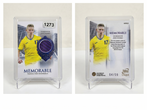 2024 Futera Unique OLEKSANDR ZINCHENKO Kitcard Sapphire Patch /9 Arsenal