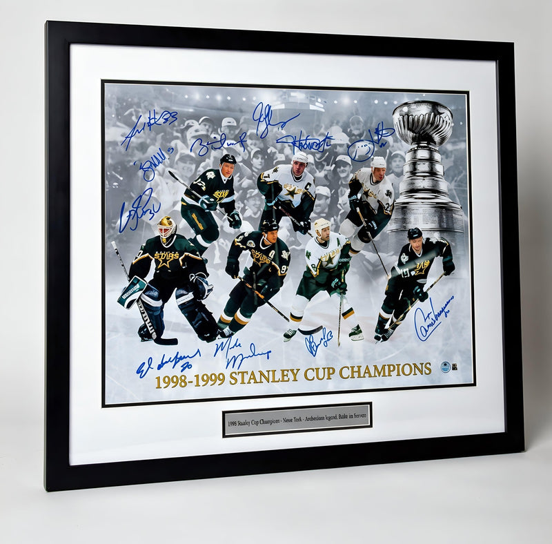 1998-99 Dallas Stars Champions Signed Photo with 11 Signatures COA