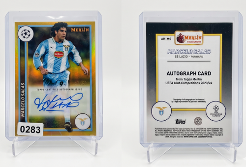 2023-24 Topps Merlin Marcelo Salas GOLD REFRACTOR /50 #88 SS Lazio