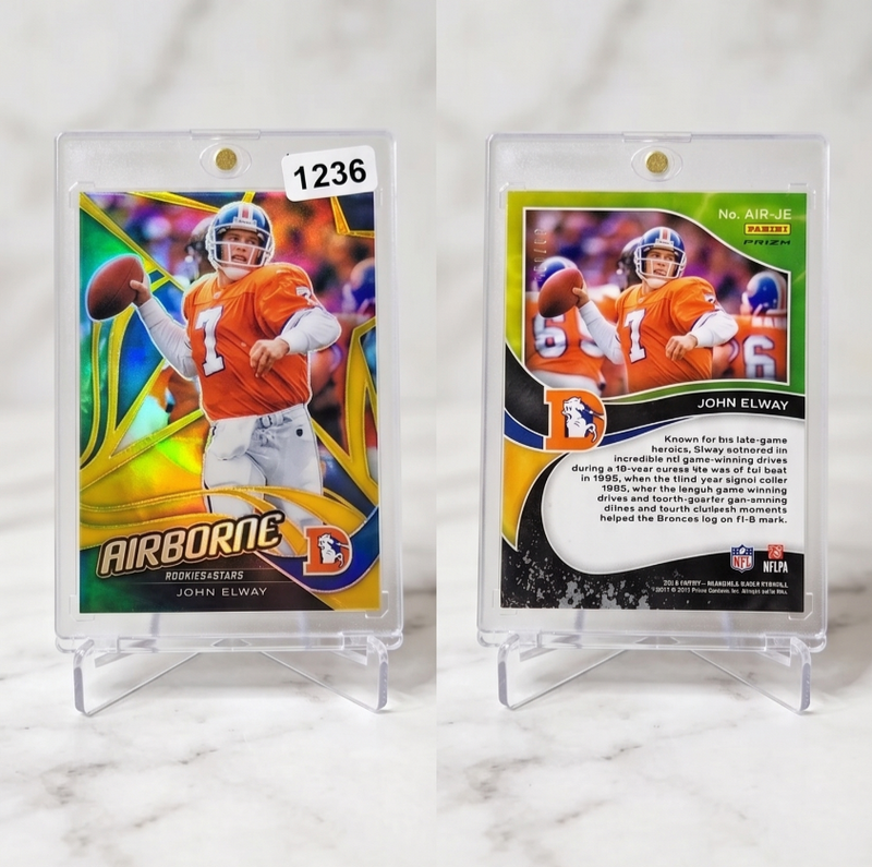 2019 Panini Rookies & Stars John Elway Airborne Prizm /75 #AIR-JE Broncos HOF