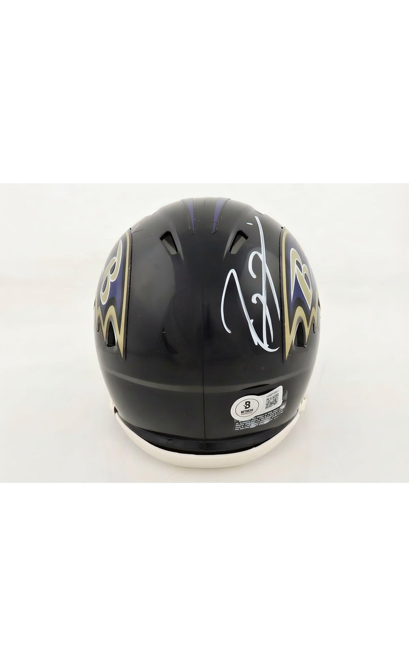 Ray Lewis Autographed Ravens Speed Mini Helmet Beckett Certification