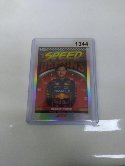 2023 Topps Chrome F1 Sergio Perez Speed Demons Refractor Insert Card #SD-SP