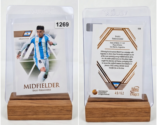 2023-24 Futera Unique Enzo Fernandez TOPAZ Parallel /62 #038 Argentina