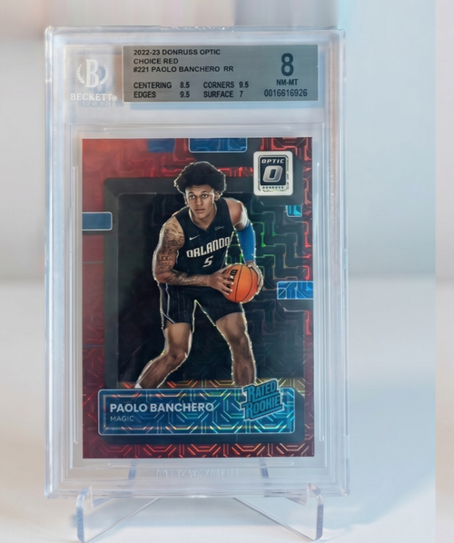 2022-23 Donruss Optic Paolo Banchero Rookie #221 Choice Red Prizm /88 BGS 8