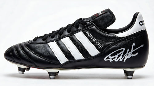 Geoff Hurst Signed adidas World Cup Boot 1966 Iconic Soccer Hero Relic