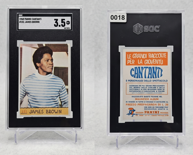 1968 Panini Cantanti James Brown Rookie Card RC #151 SGC 3.5 VG+ Godfather Soul
