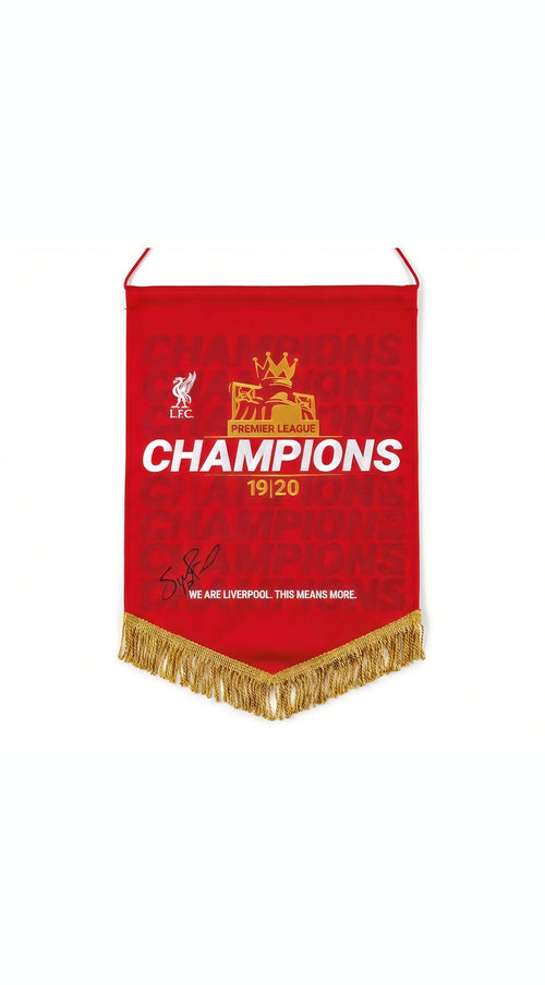 Sadio Mané Signed Liverpool 2019/20 Champions Pennant Title Winner Item