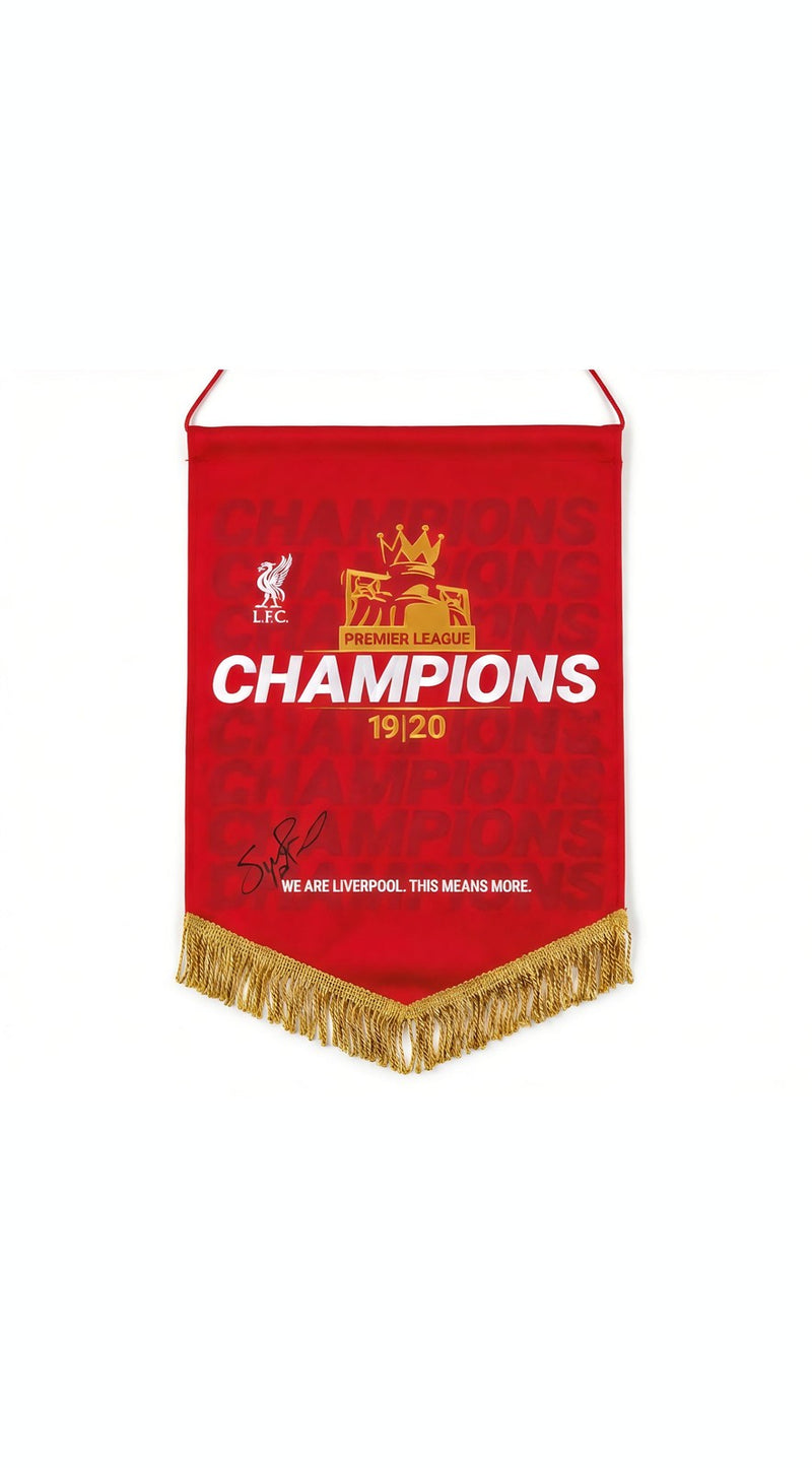 Sadio Mané Signed Liverpool 2019/20 Champions Pennant Title Winner Item