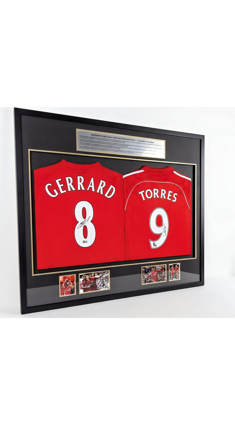 Anfield Heroes Gerrard and Torres Signed Liverpool Jersey - With Frame