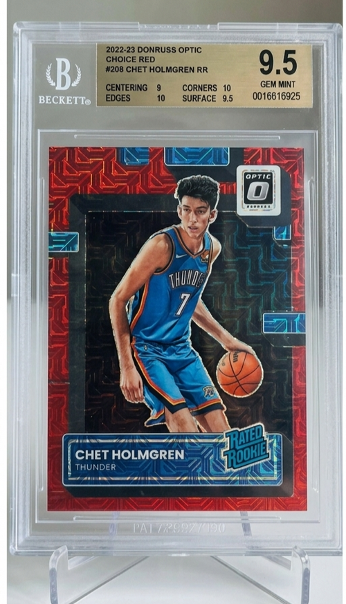 2022-23 Panini Prizm Chet Holmgren Red Choice RC /88 #208 SGC 9.5 Mint+
