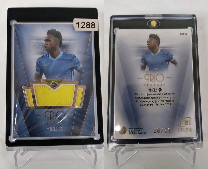 2024 Futera Unique Vinícius Jr. TRIO Match Worn Relic /21 Real Madrid