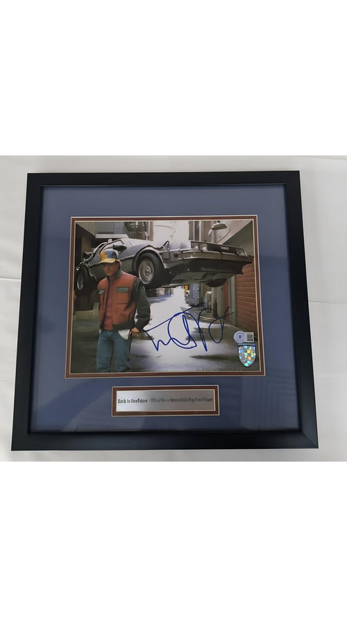 Michael J Fox Signed Back To Future Photo Beckett Pix - With Frame