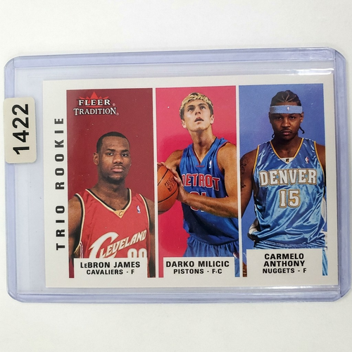 2003-04 Fleer Tradition Trio Rookie Card LeBron James Carmelo Anthony Darko