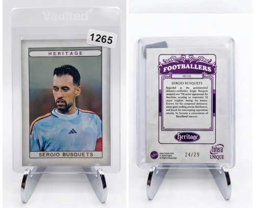 2024 Futera Unique Sergio Busquets The Greats Amethyst Parallel /29 #HG102 Spain