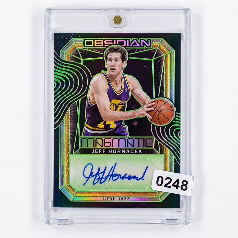 2023-24 Panini Obsidian Jeff Hornacek Magmatic Signatures Auto Green /25 #MS-HON