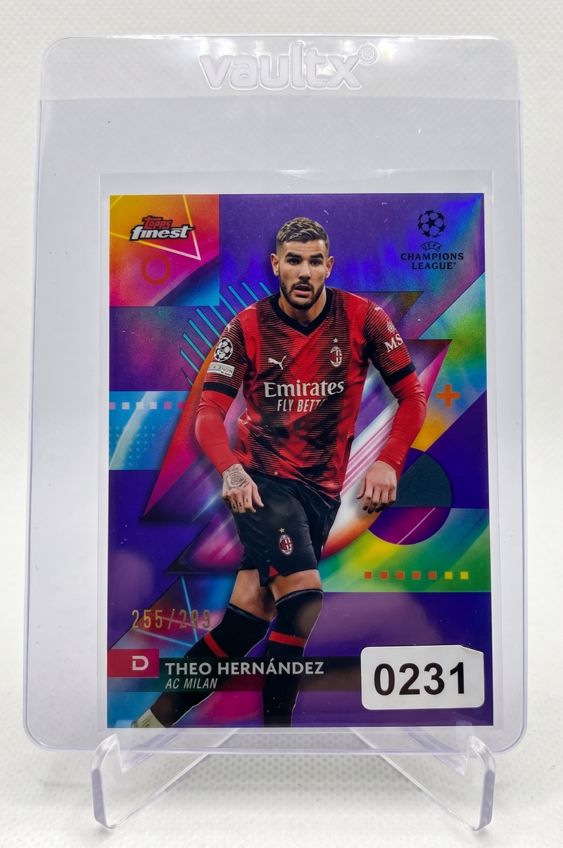 2023-24 Topps Finest Theo Hernandez PURPLE REFRACTOR /299 #132 AC Milan
