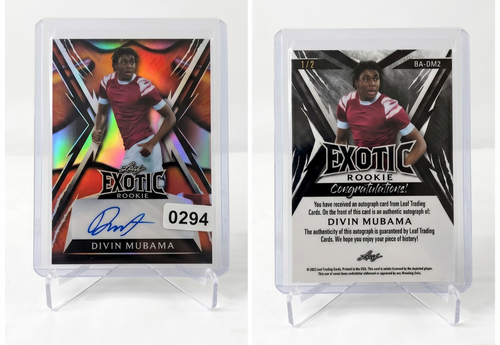 2023 Leaf Exotic Divin Mubama ROOKIE AUTO White Exotic 1/2 or 2/2 West Ham
