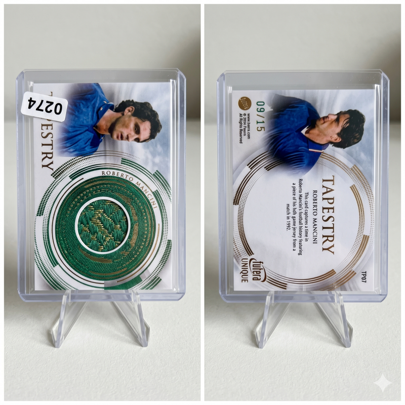 2024 Futera Unique Roberto Mancini TAPESTRY Match Worn Patch /15 Italy