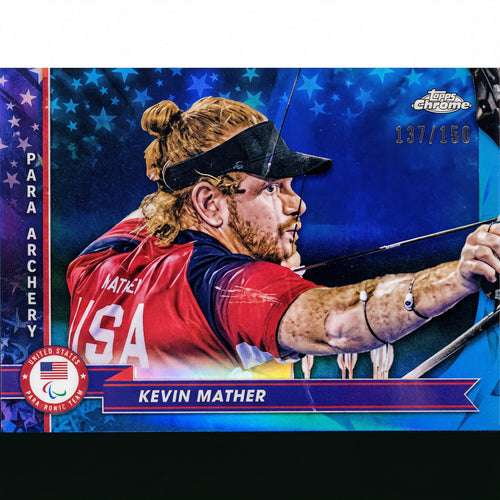 Kevin Mather Archery Topps Olympics Chrome Card Limited Edition 137/150