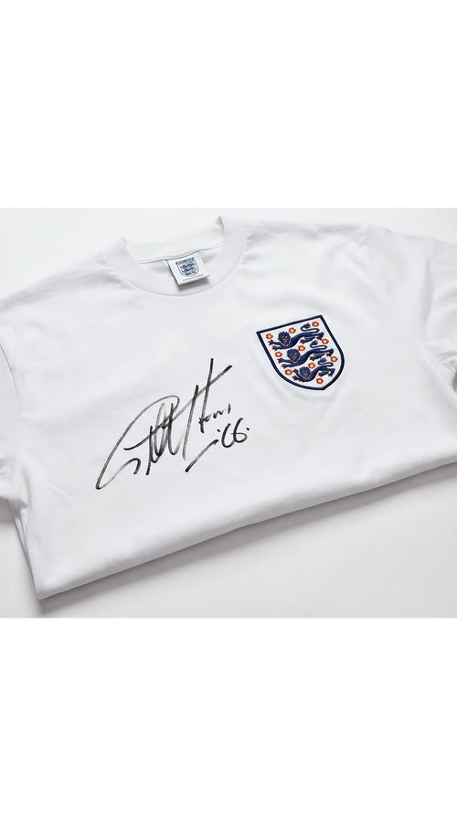 Geoff Hurst Signed England Shirt 1966 Hat Trick Hero Memorabilia Collectible