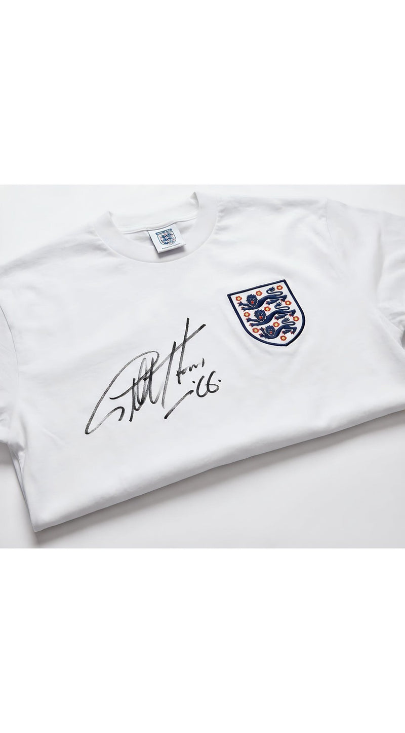 Geoff Hurst Signed England Shirt 1966 Hat Trick Hero Memorabilia Collectible