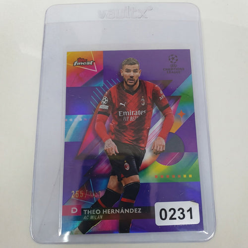 2023-24 Topps Finest Theo Hernandez PURPLE REFRACTOR /299 #132 AC Milan