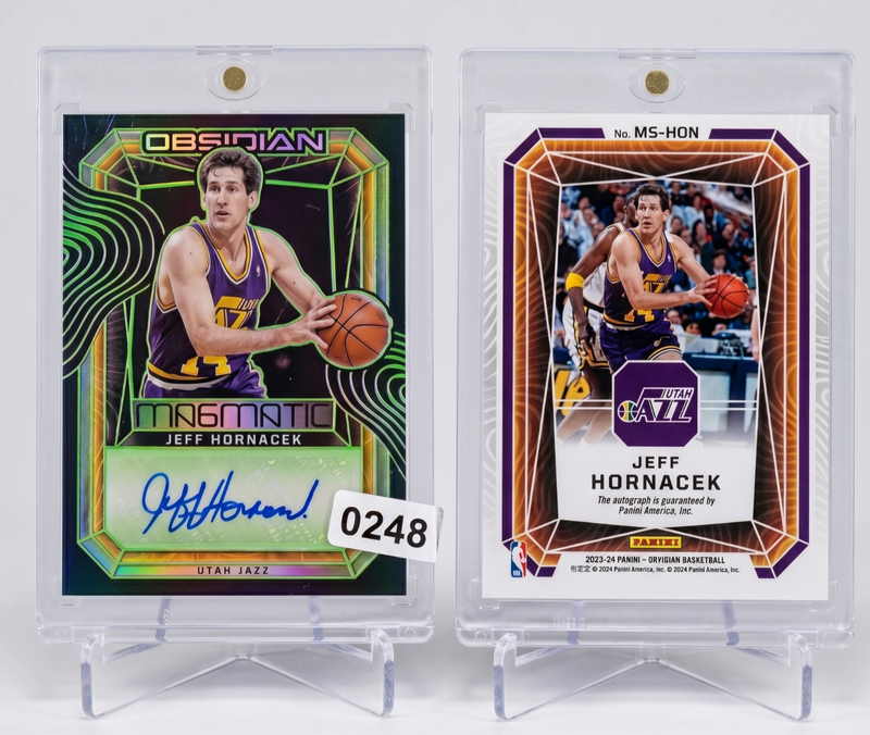 2023-24 Panini Obsidian Jeff Hornacek Magmatic Signatures Auto Green /25 #MS-HON
