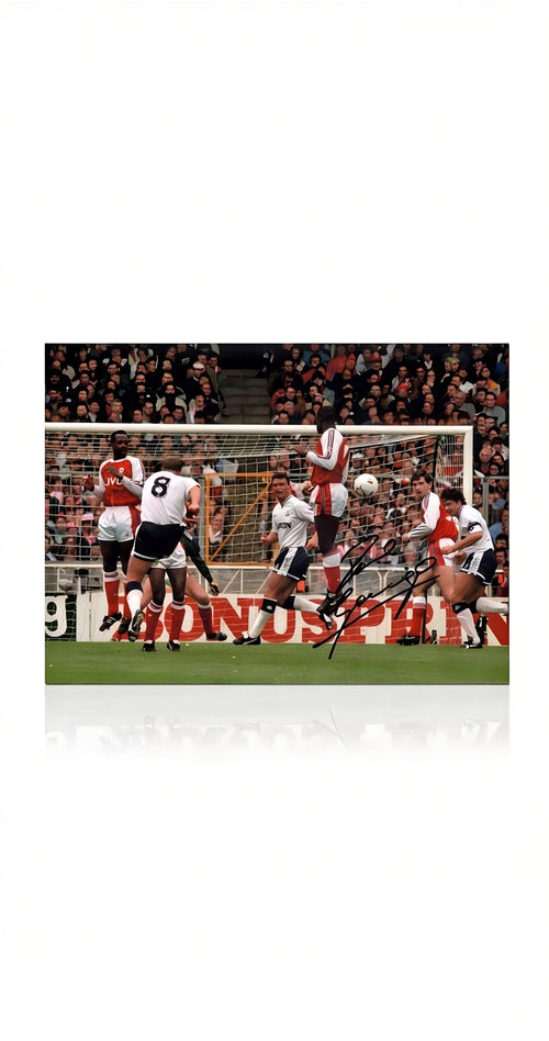 Paul Gascoigne Arsenal Goal Free Kick Signed Photo 16x12 Display Piece