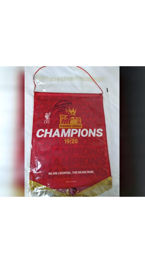 Jurgen Klopp Signed Champions 2019 20 Pennant Soccer Memorabilia Rare