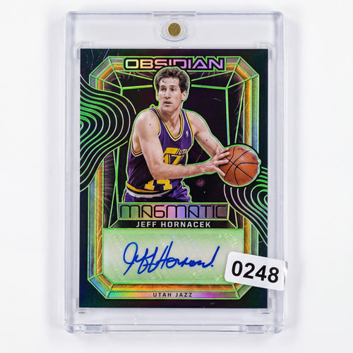 2023-24 Panini Obsidian Jeff Hornacek Magmatic Signatures Auto Green /25 #MS-HON