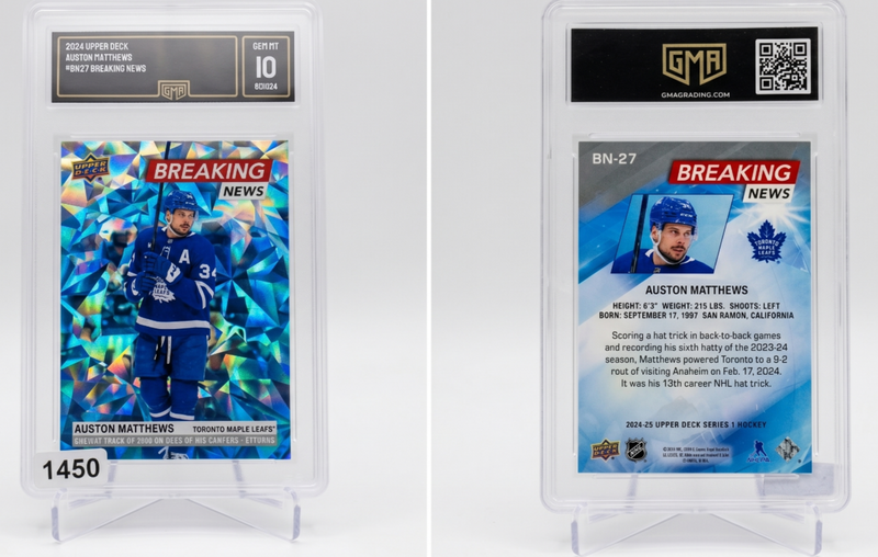 2024 Upper Deck Auston Matthews BN27 Breaking News Mint 10 Hockey Card