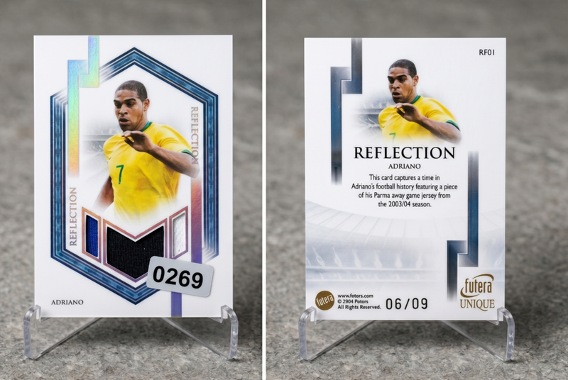 2024 Futera Unique ADRIANO REFLECTION 2-COLOR PATCH 9 #RF01 Parma Brazil