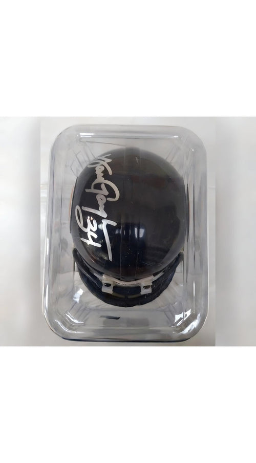 Walter Payton Signed Mini Helmet Bears Hall Fame Jackson - With Frame
